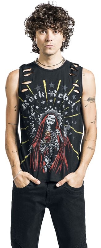 Rock Revival "Top With Skeleton Madonna Frontprint" Tanktop Black By Rock Rebel By EMP