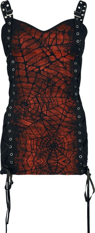 rock revival "Top with spider web print" Top black by Gothicana by EMP