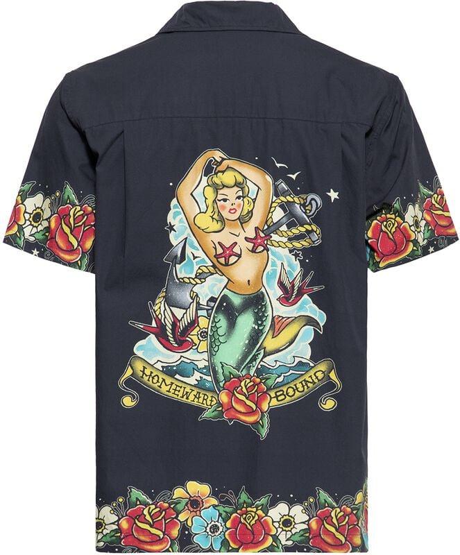 Rock Revival "Tropical Hawaiian-style Deluxe" Short-sleeved Shirt Black By King Kerosin