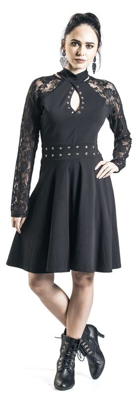 rock revival "Turn Up Lace Dress" Midi Dress black by Gothicana by EMP
