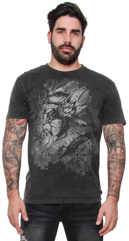rock revival "Viking Crow - Men's T-shirt" T-Shirt black by Outer Vision
