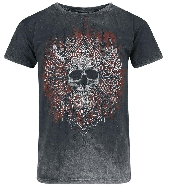 Rock Revival "Viking Skull" T-Shirt Grey By Outer Vision