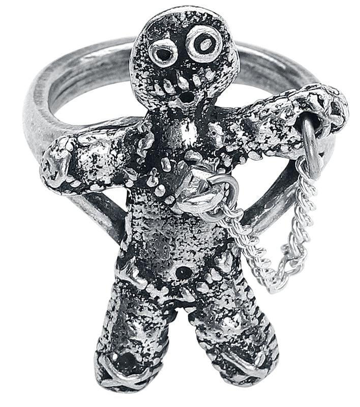 rock revival "Voodoo Doll" Ring silver-coloured by Alchemy Gothic