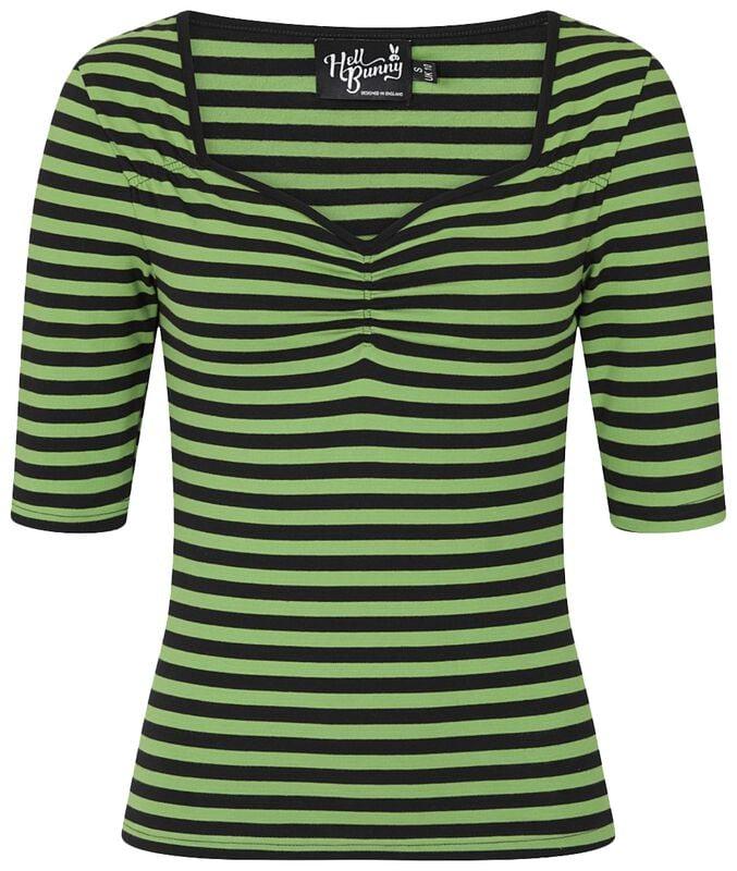 rock revival "Warlock Top" Long-sleeve Shirt green-black by Hell Bunny