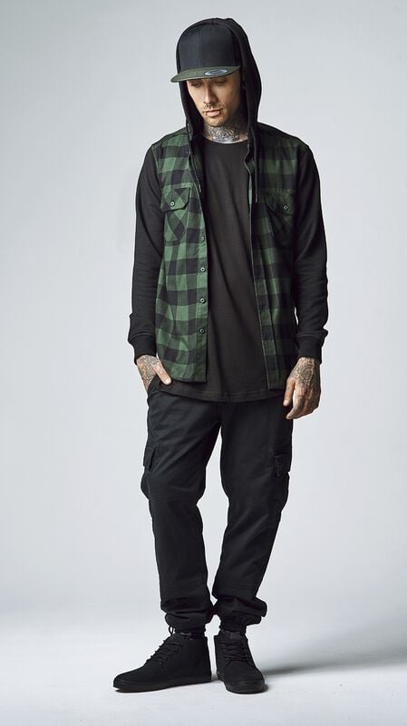 rock revival "Washed Cargo Twill Jogging Bottoms" Cargo Trousers black by Urban Classics