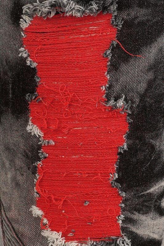 Rock Revival "Washed-look Jeans With Red Highlights" Jeans Grey-red By Rock Rebel By EMP