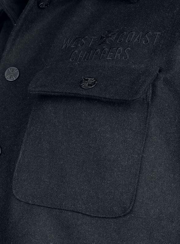 Rock Revival "WCC WOOL LINED PLAID JACKET - BLACK" Biker Jacket Black By West Coast Choppers