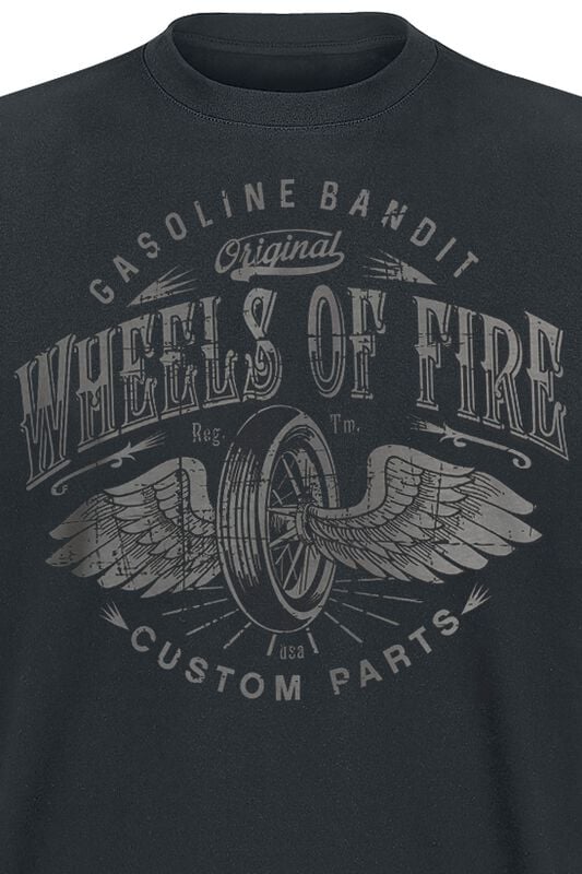 Rock Revival "Wheels Of Fire" T-Shirt Black By Gasoline Bandit