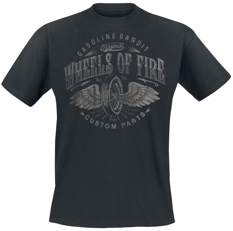 Rock Revival "Wheels Of Fire" T-Shirt Black By Gasoline Bandit