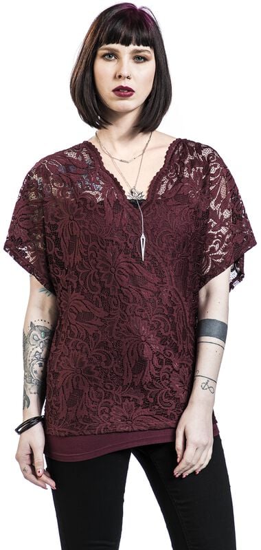 rock revival "When The Heart Rules The Mind" T-Shirt burgundy by Black Premium by EMP