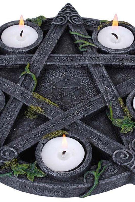 Rock Revival "Wiccan Pentagram Tealight Holder" Tea-Light Holder By Nemesis Now