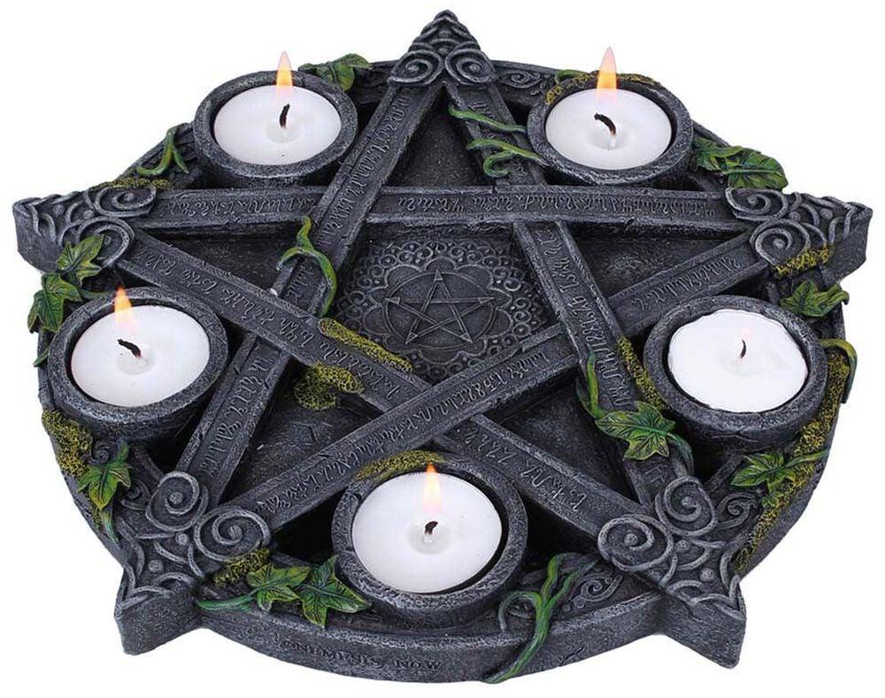 rock revival "Wiccan Pentagram Tealight Holder" Tea-Light Holder by Nemesis Now