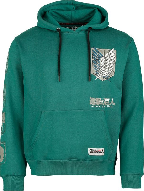 rock revival "Wings of Freedom" Hoodie green by Attack On Titan