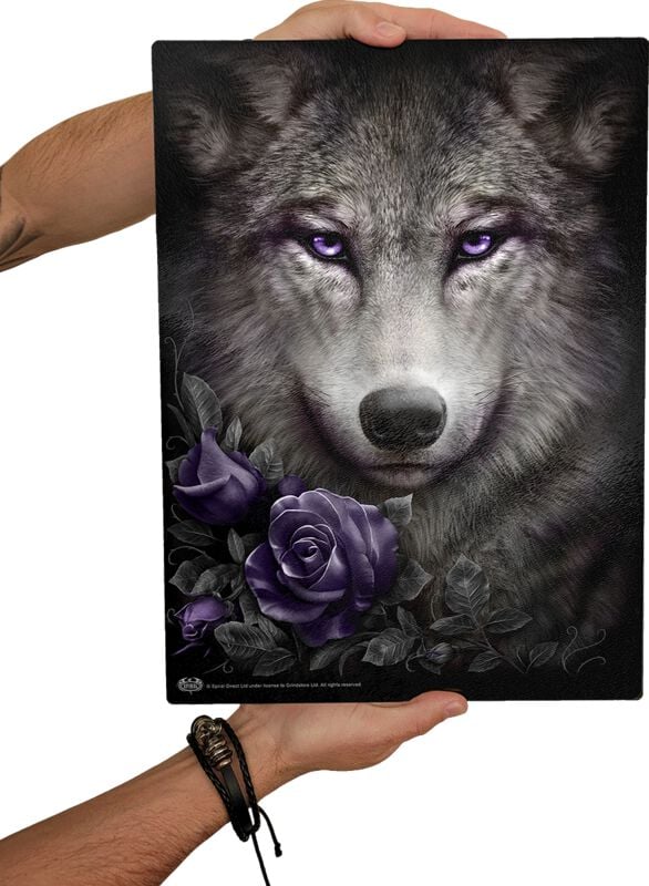 Rock Revival "Wolf Roses" Cutting Board Multicolour By Spiral
