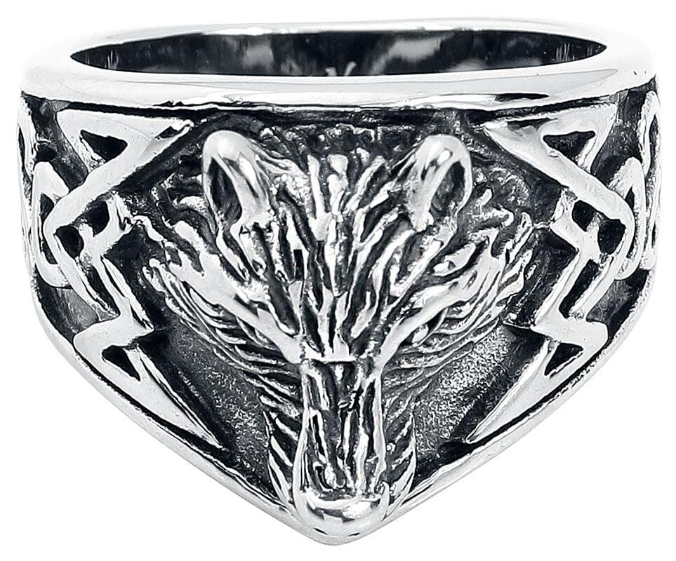 rock revival "Wolf's Head" Ring silver-coloured by etNox