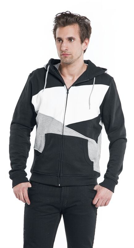 rock revival "Zig Zag Zip Hoodie" Hoodie Jacket black-grey-white by Urban Classics