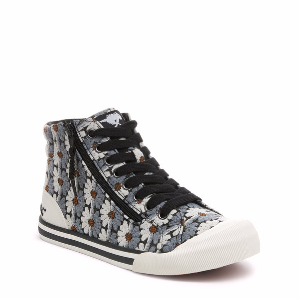Rocket Dog Jazzin Black Grey Floral High Top Sneakers