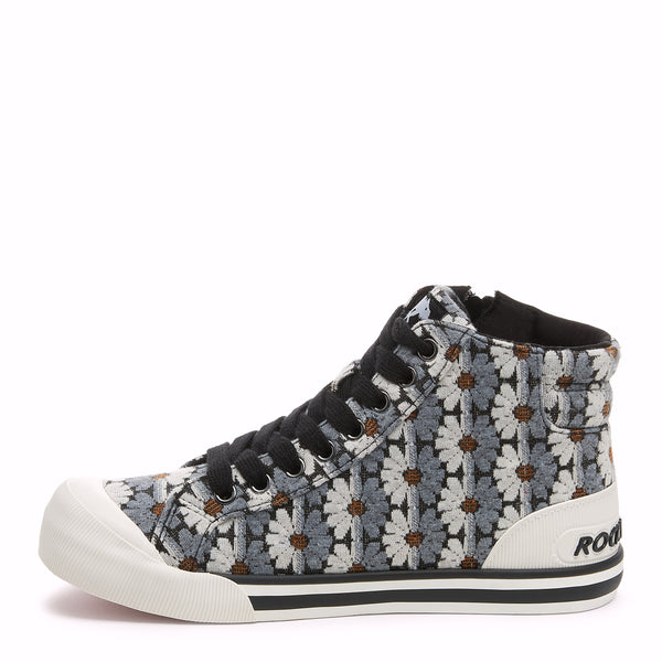 Rocket Dog Jazzin Black Grey Floral High Top Sneakers