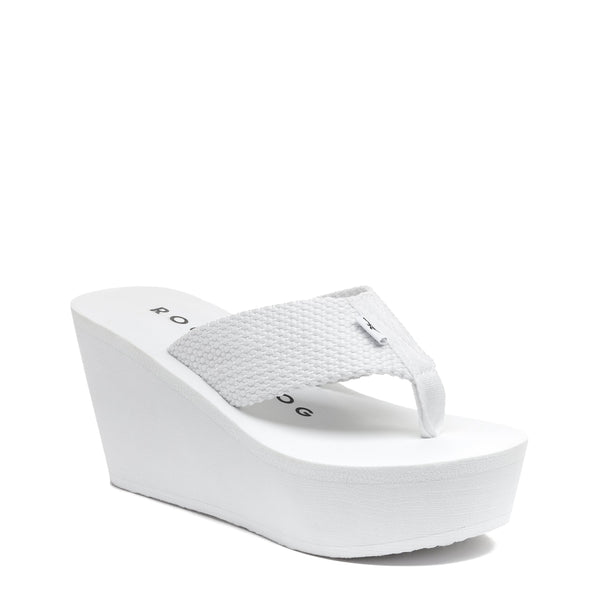 Rocket Dog Diver White Wedge Flip Flop