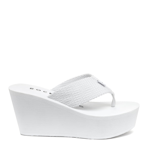 rocket dog Diver White Wedge Flip Flop