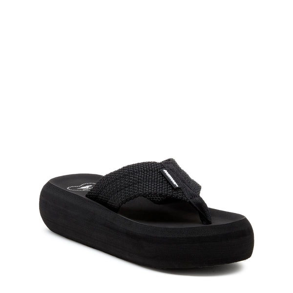 Rocket Dog Sandy Black Webbing Platform Flip Flop