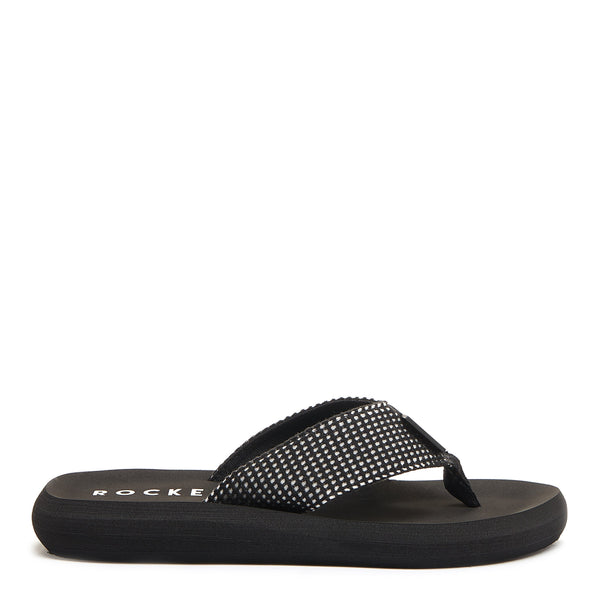 rocket dog Spotlight Black Mesh Flip Flop