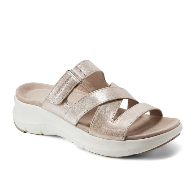 rockport Women's Qwyn Slip-on Open Toe Strappy Casual Sandals