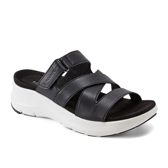 rockport Women's Qwyn Slip-on Open Toe Strappy Casual Sandals