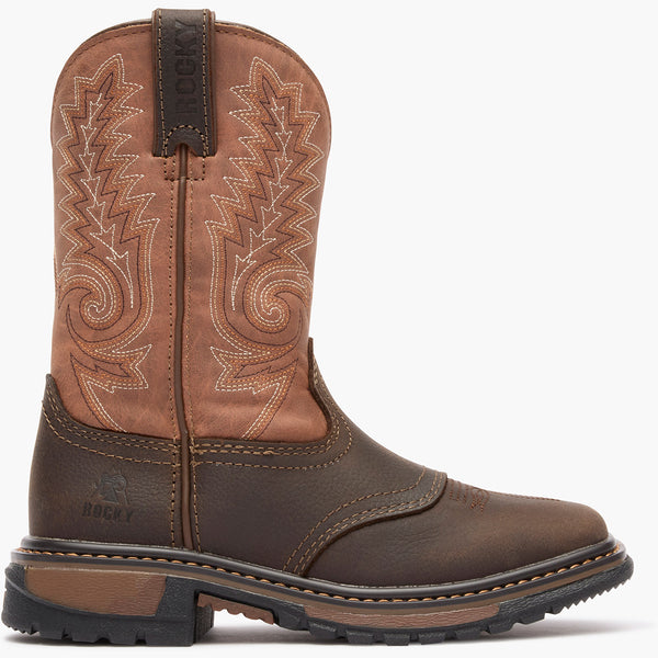 Rocky Boots Original Ride FLX Kids' Western Pull-On Boots Denim Brown