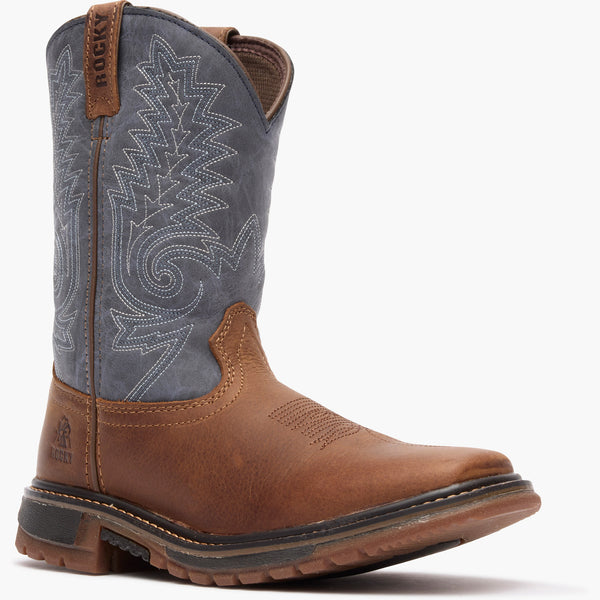 Rocky Boots Rocky Big Kids' Ride FLX Western Boot Denim Brown