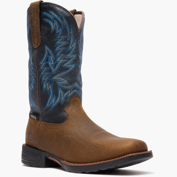 Rocky Boots Rocky Bronco 12” Waterproof Western Boot BROWN & BLUE