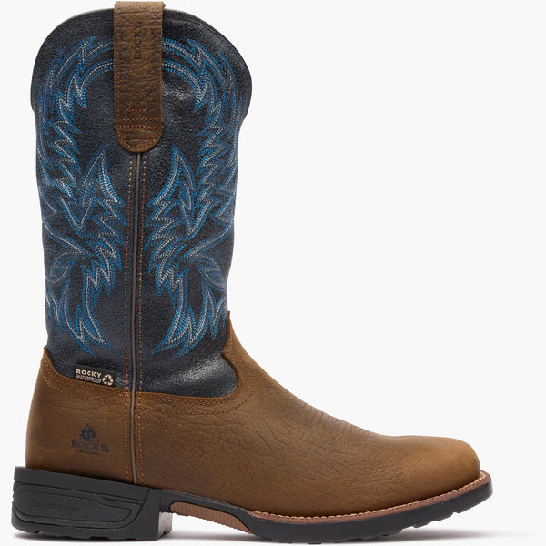 rocky boots Rocky Bronco 12” Waterproof Western Boot BROWN & BLUE