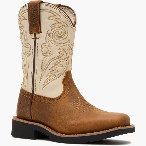 Rocky Boots Rocky Kid’s MonoCrepe Western Boot BROWN & BONE