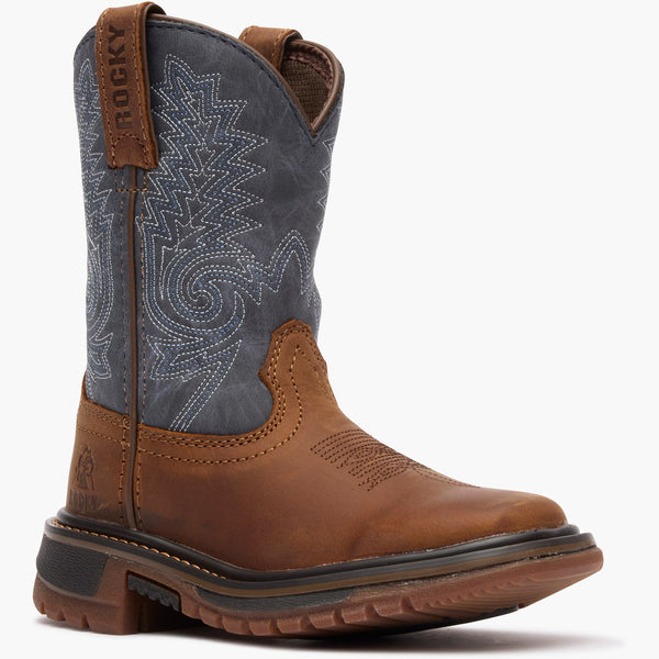 Rocky Boots Rocky Kids' Ride FLX Western Boot Denim Brown