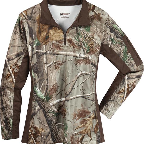 rocky boots Rocky Women's SilentHunter 1/4 Zip Camo Shirt RTE