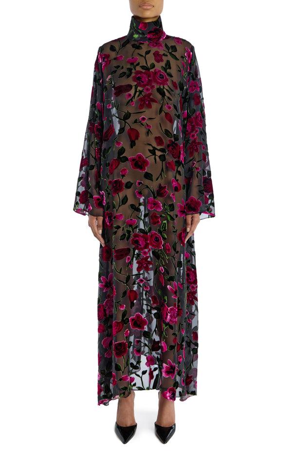 rodarte Floral Velvet Devoré Tunic Dress