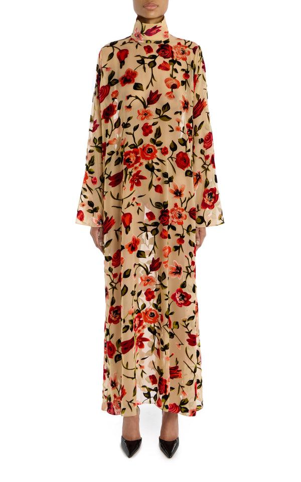 rodarte Floral Velvet Devoré Tunic Dress