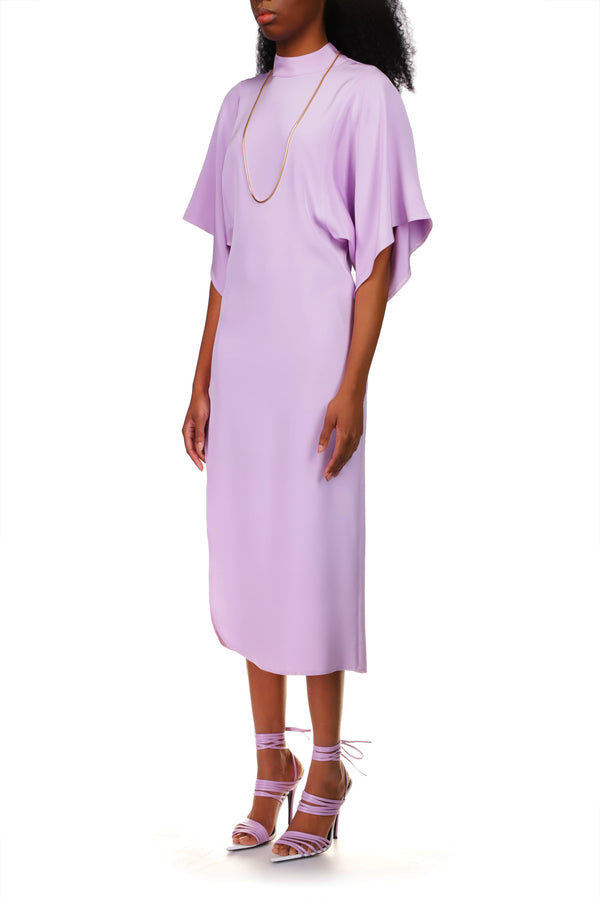 Rodarte Lavender Mock Neck Sheath Dress
