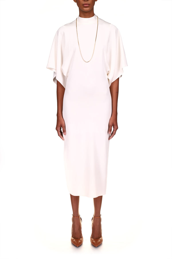 Rodarte Off White Mock Neck Sheath Dress