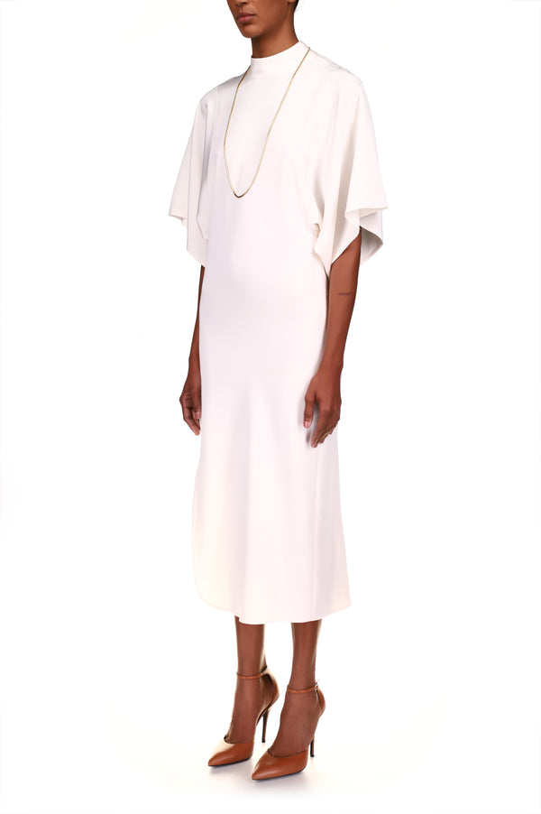 Rodarte Off White Mock Neck Sheath Dress