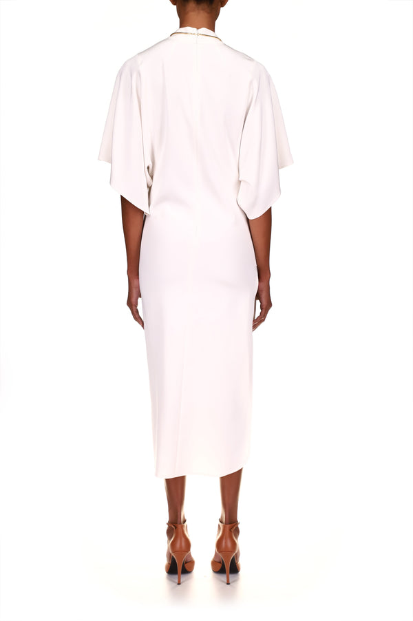 Rodarte Off White Mock Neck Sheath Dress