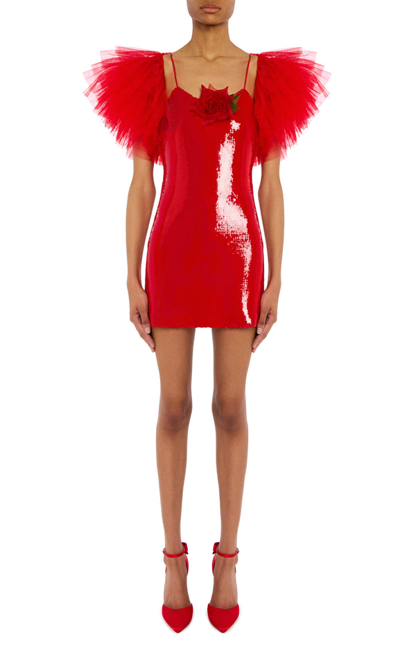 rodarte Red Tiered Tulle Bolero rodarte Red Tiered Tulle Bolero