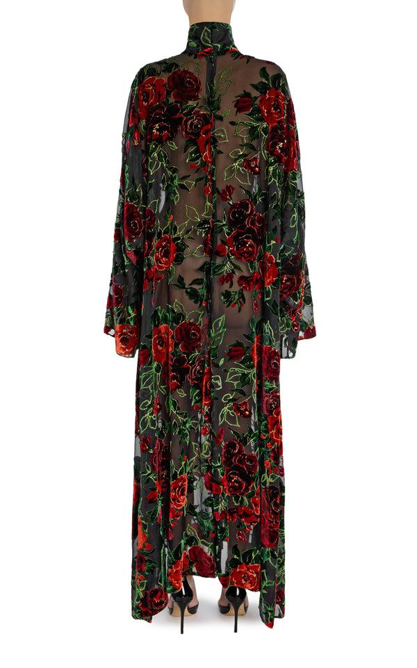 Rodarte Rose Velvet Devoré Tunic Dress