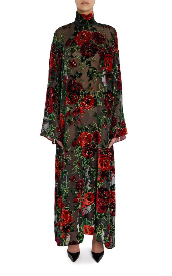 rodarte Rose Velvet Devoré Tunic Dress