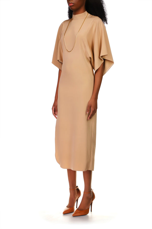 Rodarte Toffee Mock Neck Sheath Dress