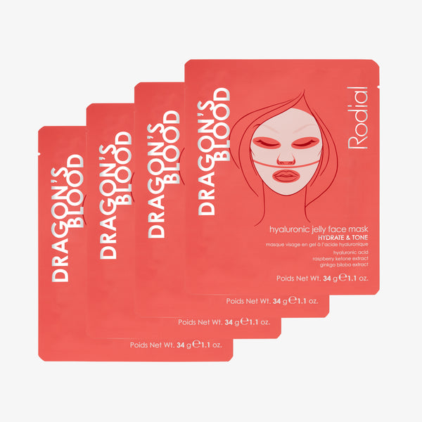 Rodial Dragon's Blood Hyaluronic Jelly Face Mask Pack Of 4