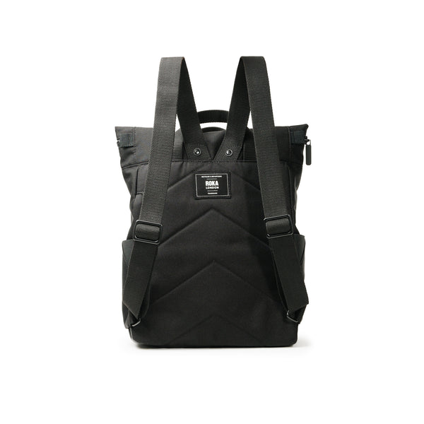 Roka London All Black Canfield Roll Top Backpack In Ash