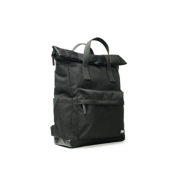 Roka London All Black Canfield Roll Top Backpack In Ash