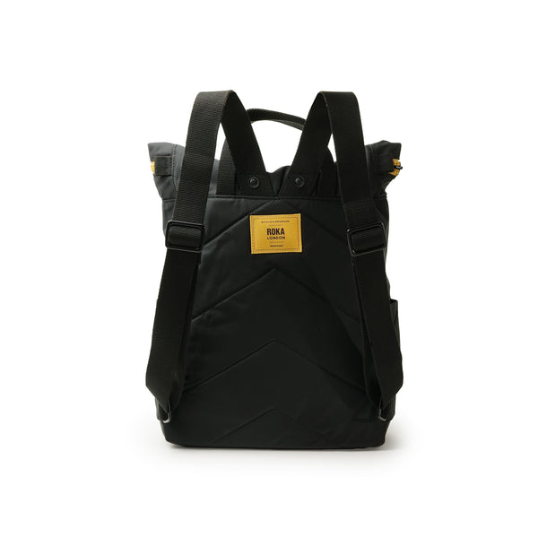 Roka London All Black Canfield Roll Top Backpack In Corn
