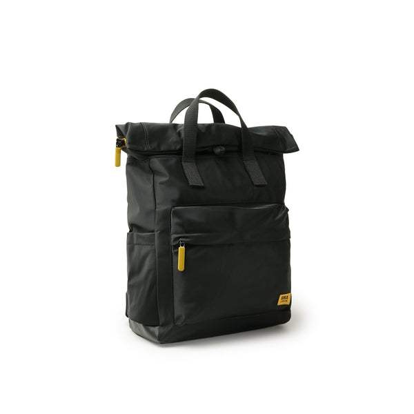 Roka London All Black Canfield Roll Top Backpack In Corn